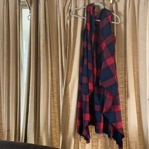 L&B small buffalo check duster with pockets